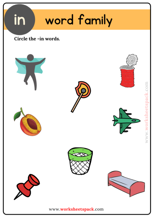 In Word Family Circle Picture Worksheet