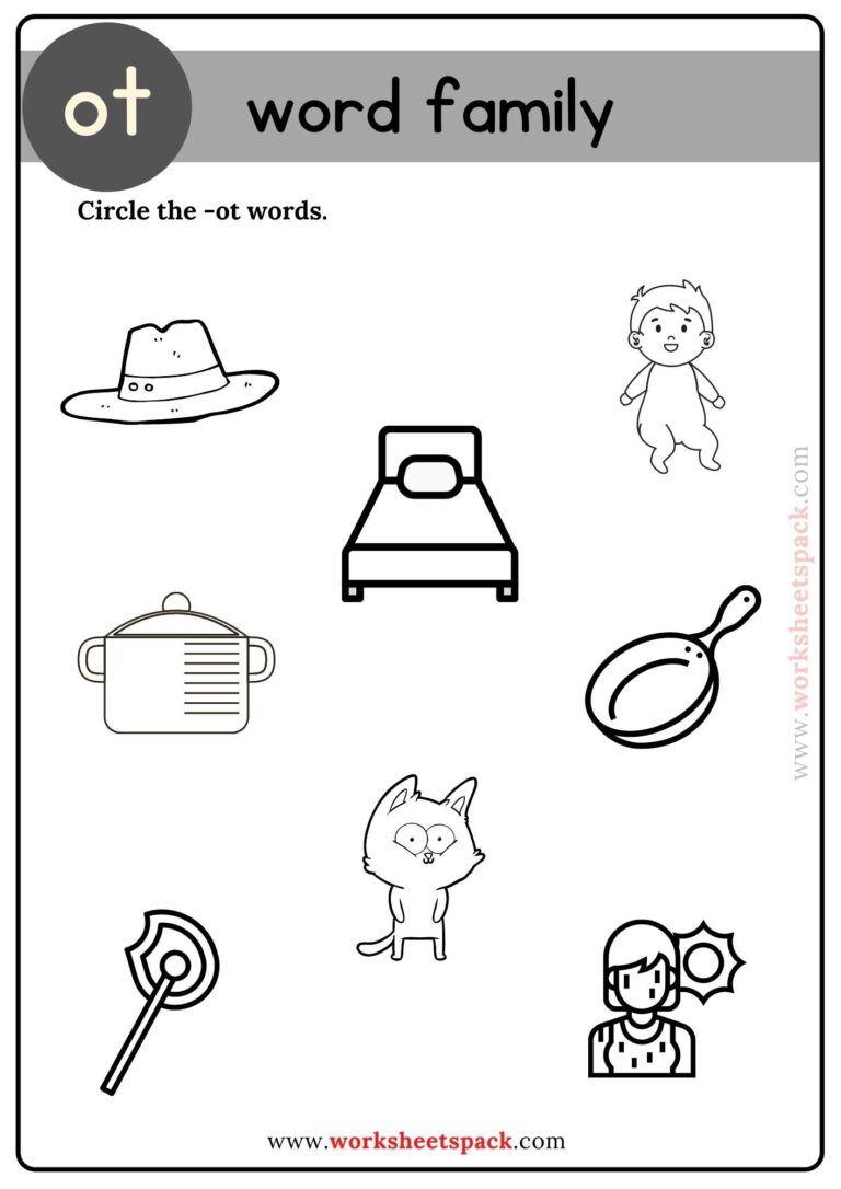 Ot Word Family Find and Circle Pictures - worksheetspack