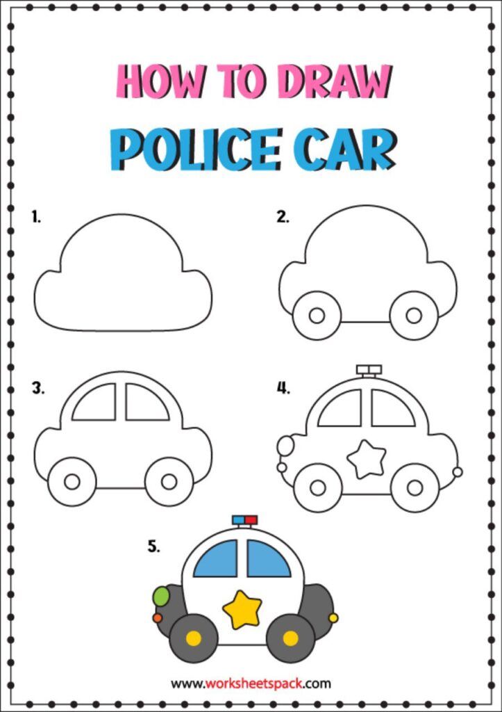 Police Car Drawing Simple