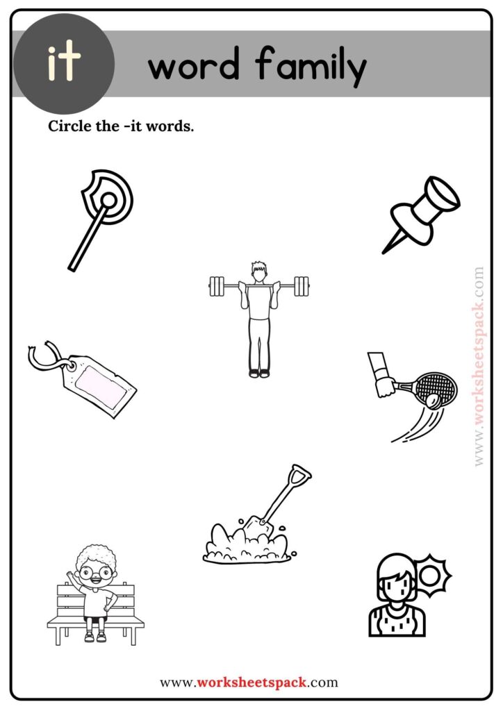 Printable It Words Picture Activities