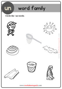 Un Word Family Find and Circle Pictures Free Printable Game ...