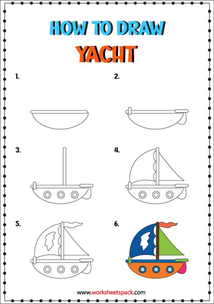 Yacht Drawing for Preschool