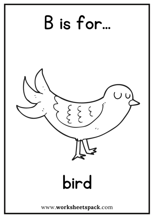 B is for Bird Coloring Picture