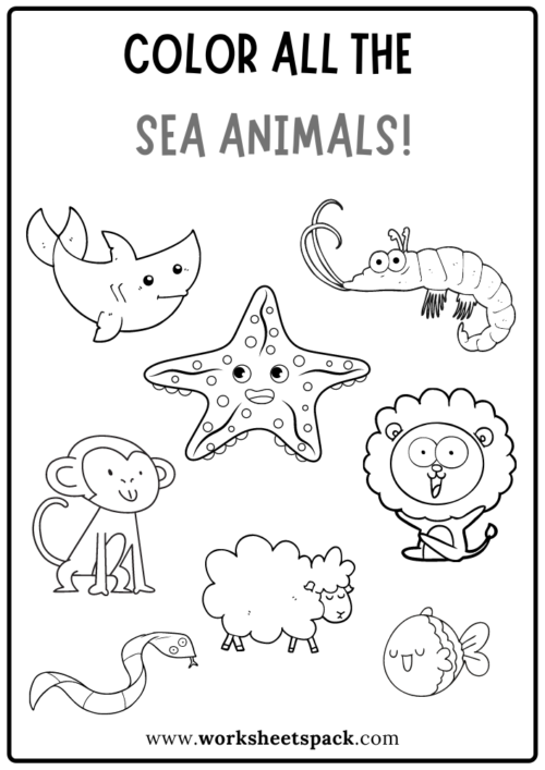 Sea Animals Coloring Activities