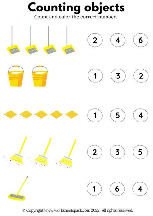 Counting Objects PDF, Yellow Figures Count