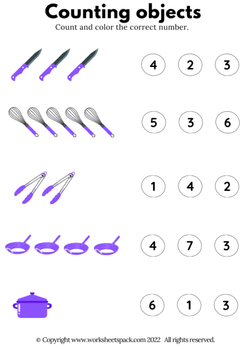 Counting Objects PDF, Purple Figures Count