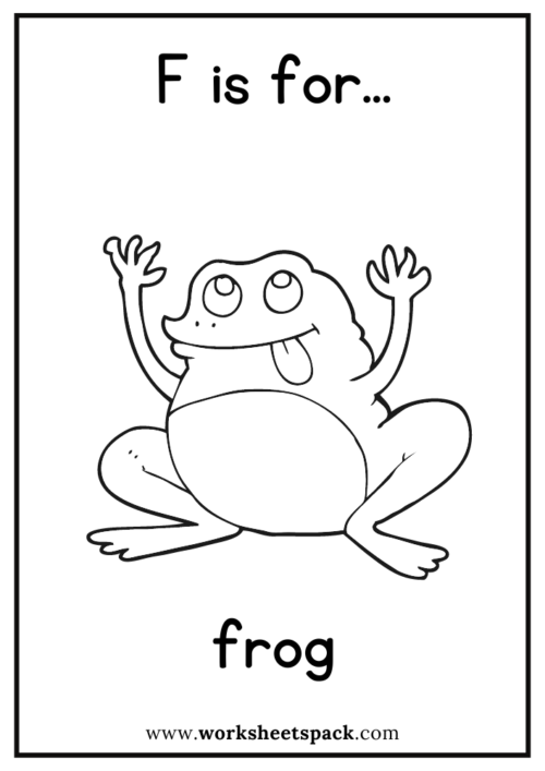 F is for Frog Coloring Picture