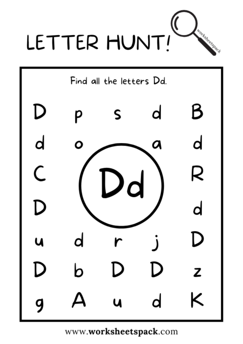 Uppercase and Lowercase Letter D Hunt