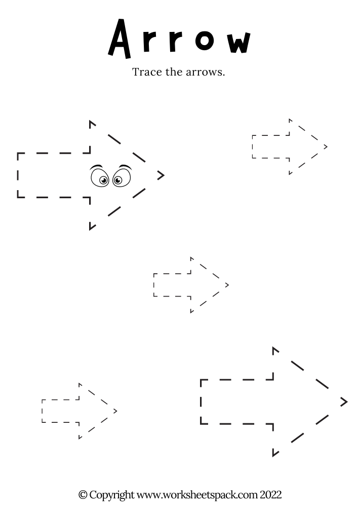 Free Arrow Tracing Worksheet PDF