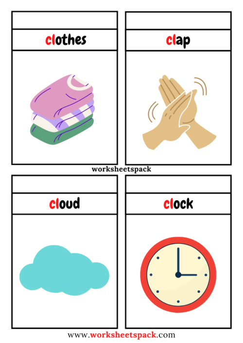 Cl Blend Words Picture Cards