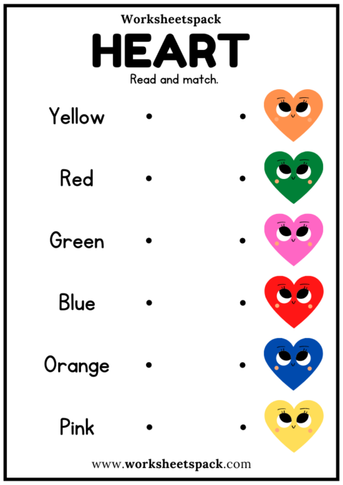 Color Words Matching Heart Game