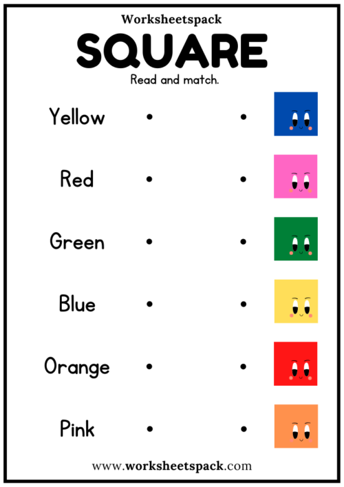 Color Words Matching Square Game