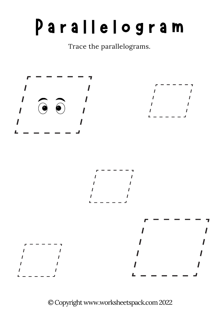 Free Parallelogram Tracing Worksheet PDF