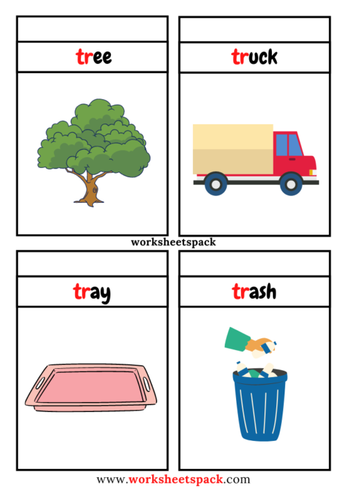 Tr Blend Words Picture Cards