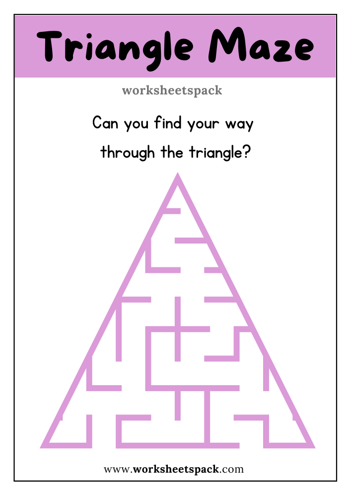 Free Triangle Printable Mazes PDF, Triangle Maze for Kids