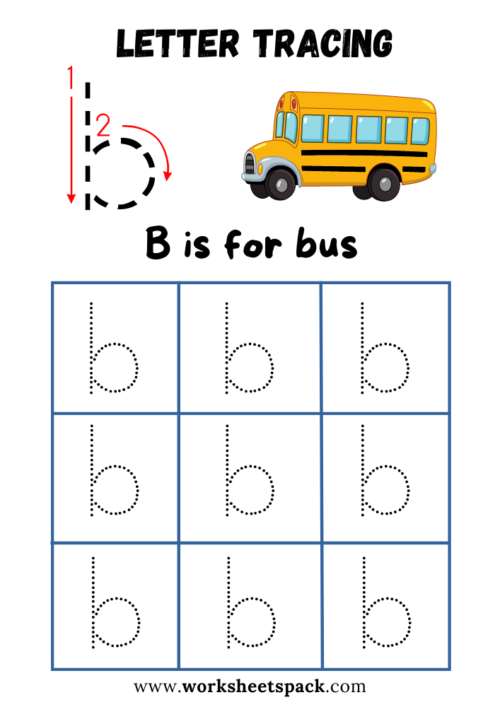 Alphabet tracing lowercase letter b