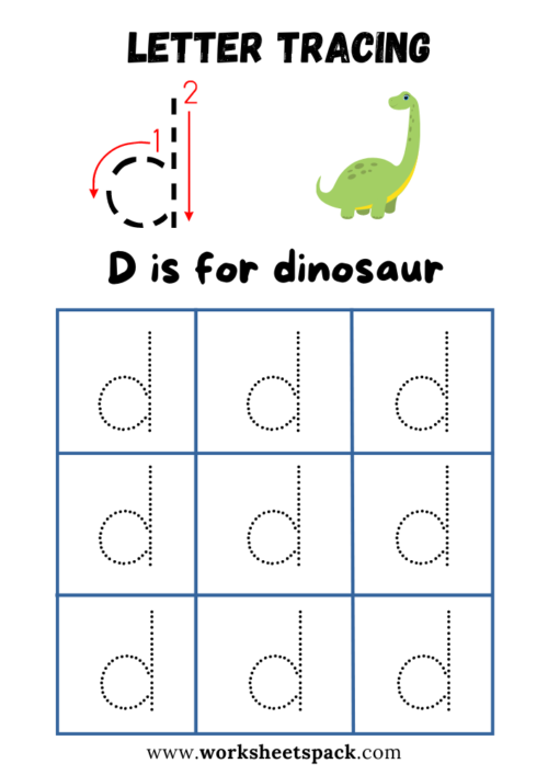 Alphabet tracing lowercase letter d