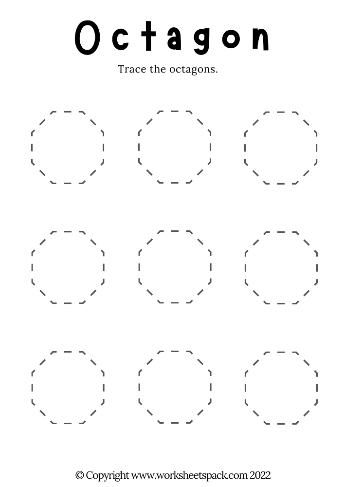 Octagon Shape Worksheets Printable for Kids