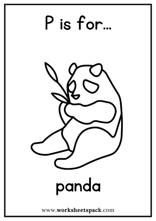 P is for Panda Drawing and Coloring