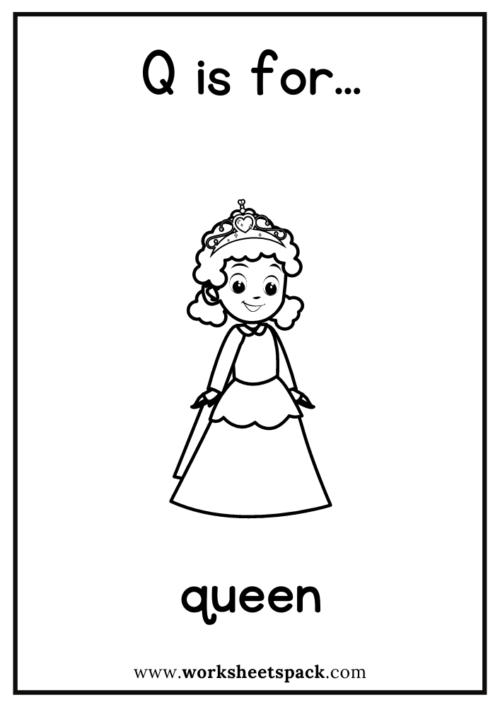 Q is for Queen Drawing and Coloring