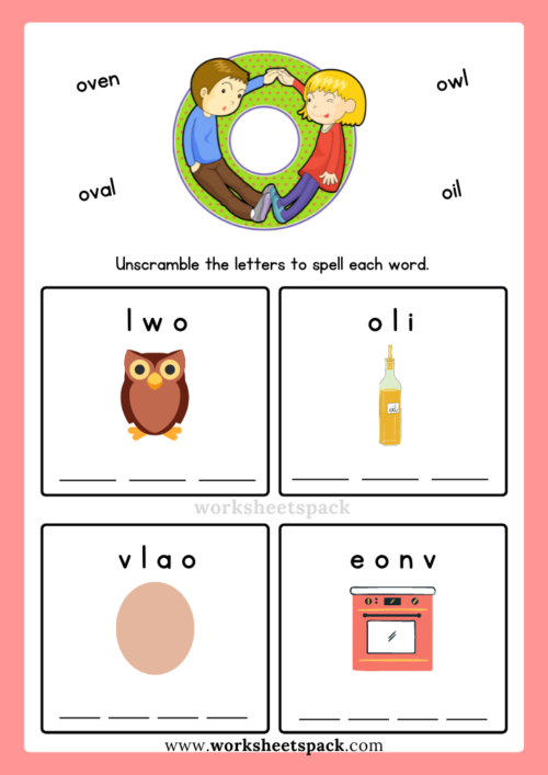 English Alphabet Spelling Letter O Words