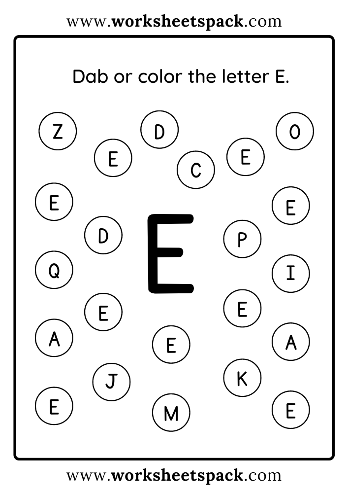 Free Letter E Printable Worksheets - worksheetspack