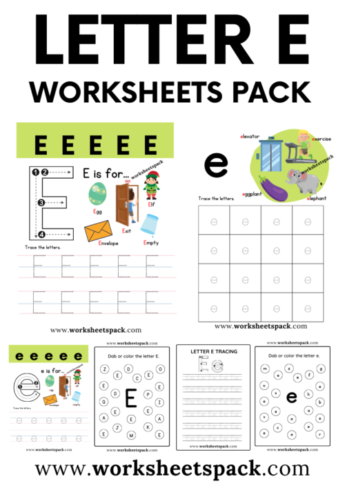 Letter E Printable Worksheets