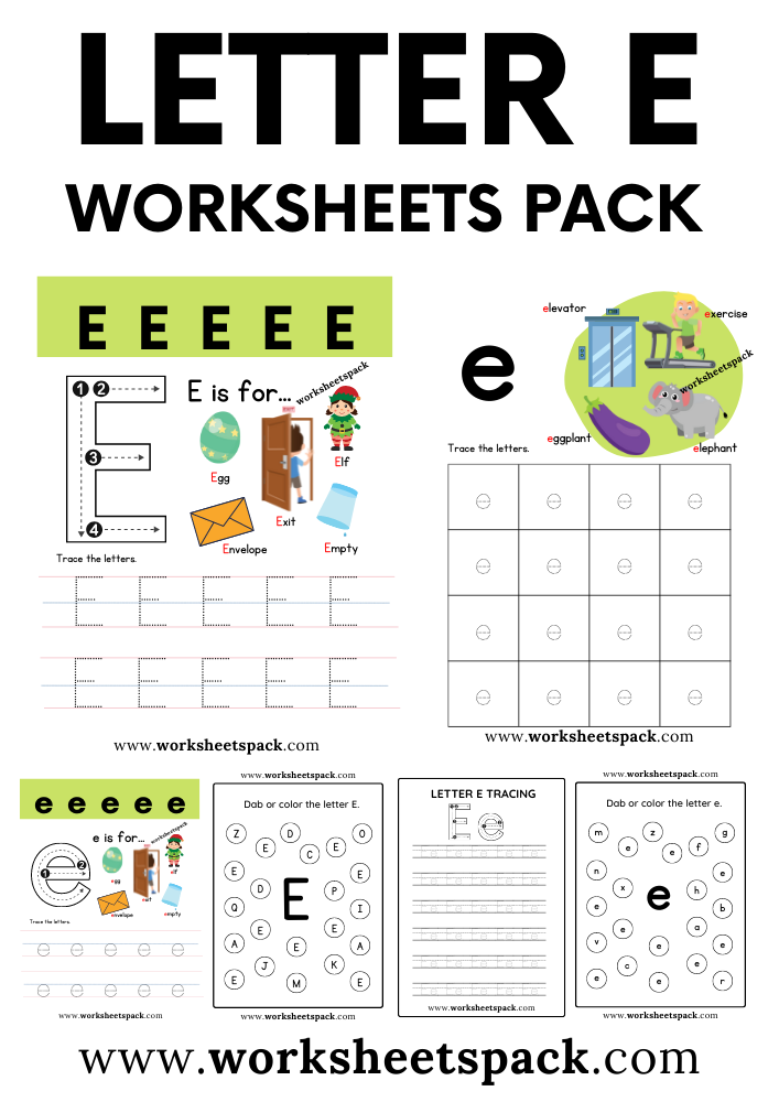 preschool worksheets letter e