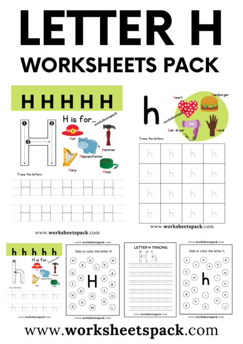 Letter H Printable Worksheets PDF