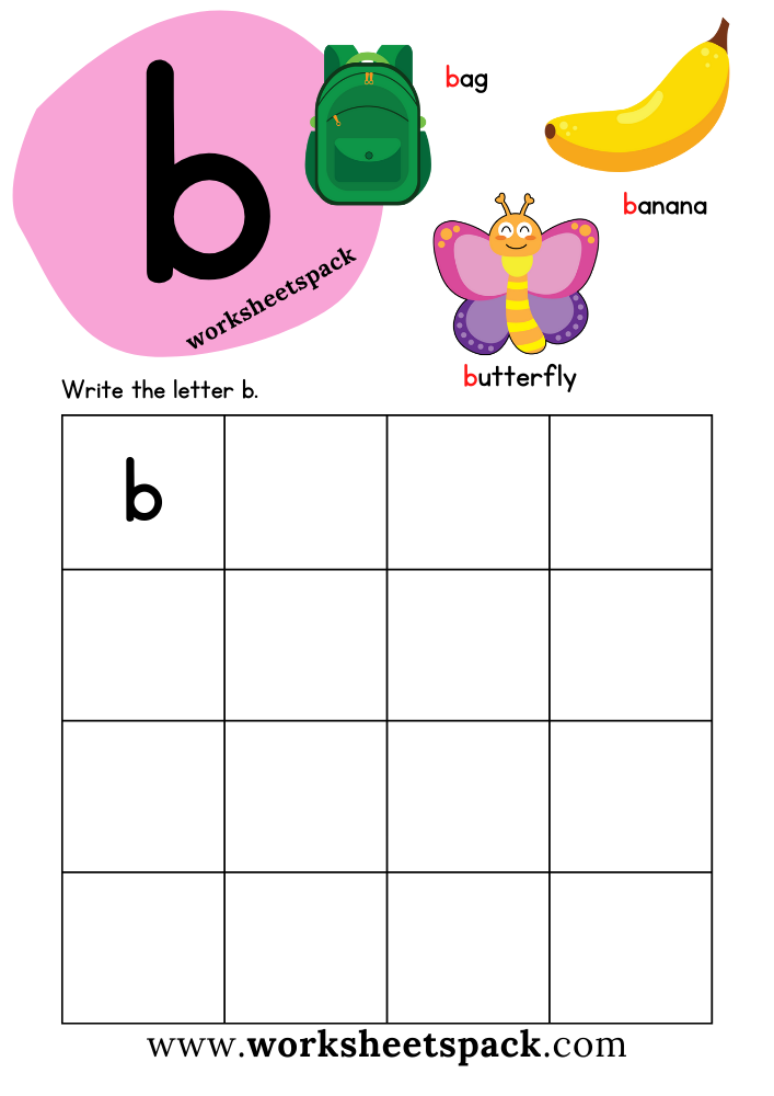 Letter B Worksheet for Preschool