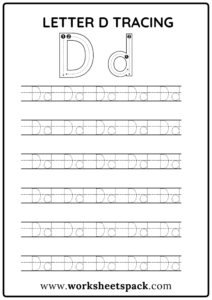 Free Letter D Printable Worksheets - worksheetspack