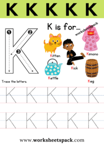 Free Letter K Printable Worksheets PDF - worksheetspack