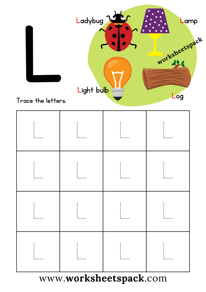 letter l tracing worksheet