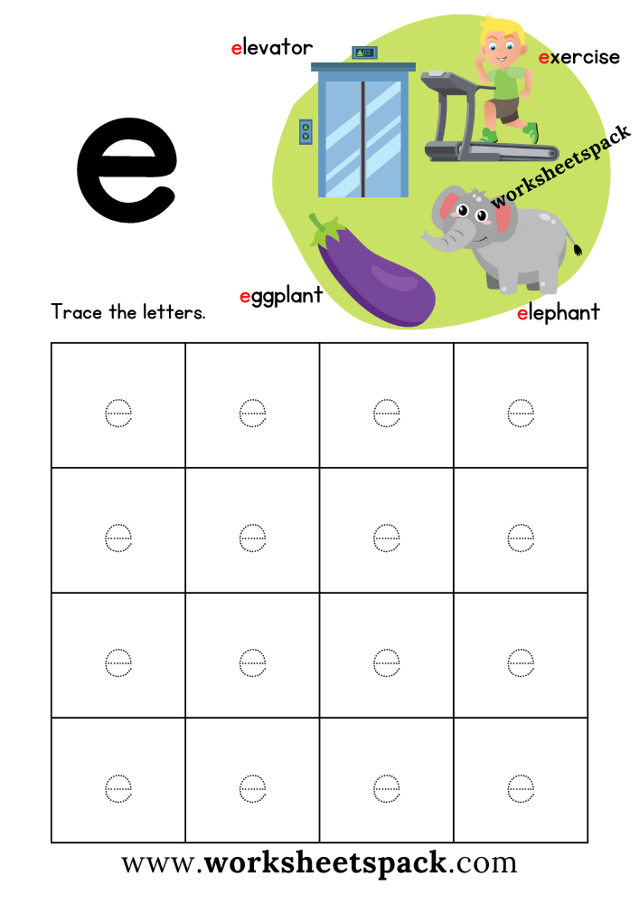 Lowercase E Worksheet