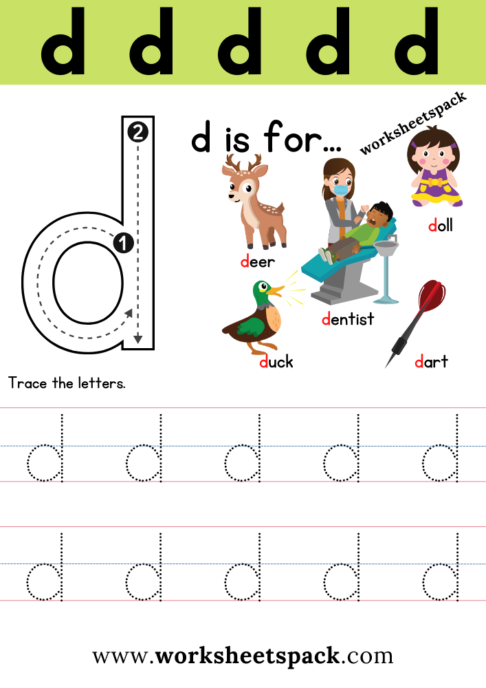 Free Letter D Printable Worksheets Worksheetspack