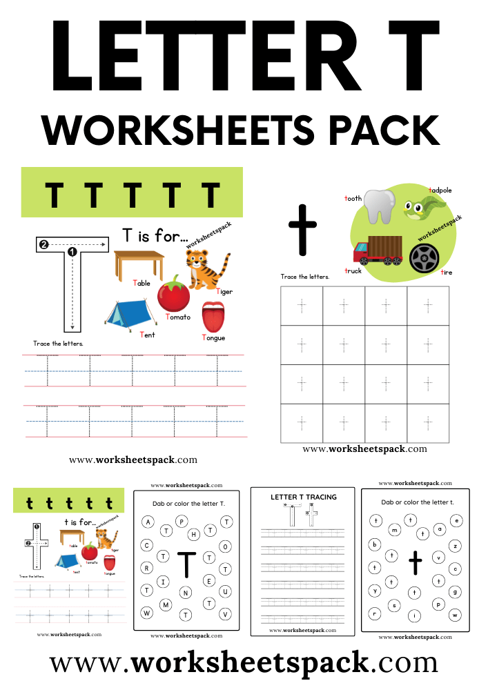 Free Letter T Printable Worksheets PDF