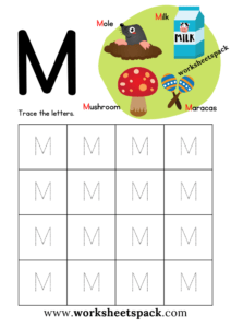 Free Letter M Printable Worksheets PDF - worksheetspack