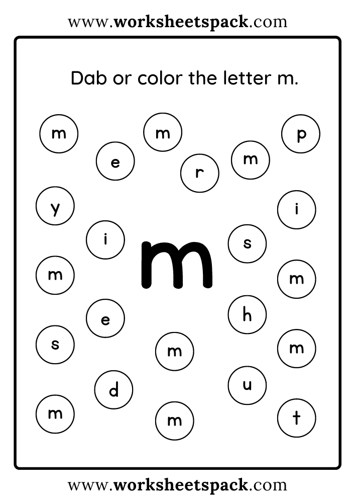 Free Letter M Printable Worksheets PDF - worksheetspack