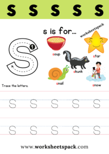 Free Letter S Printable Worksheets PDF - worksheetspack