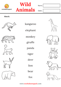 Free Wild Animals Worksheets - worksheetspack