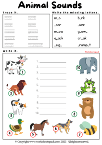 Free Animal Sounds Worksheets - worksheetspack