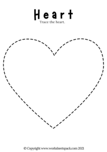 FREE Heart Tracing Worksheet - worksheetspack