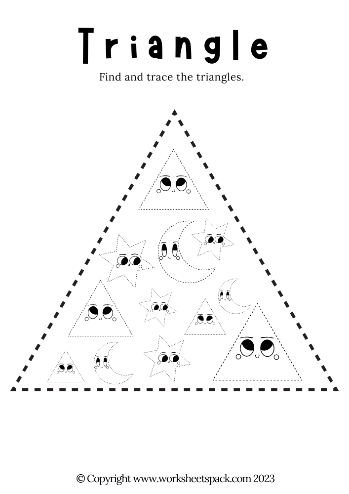 Free Preschool Tracing Worksheet - Triangle Shape - Free