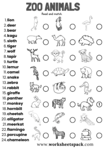 Zoo Animals Worksheets - worksheetspack