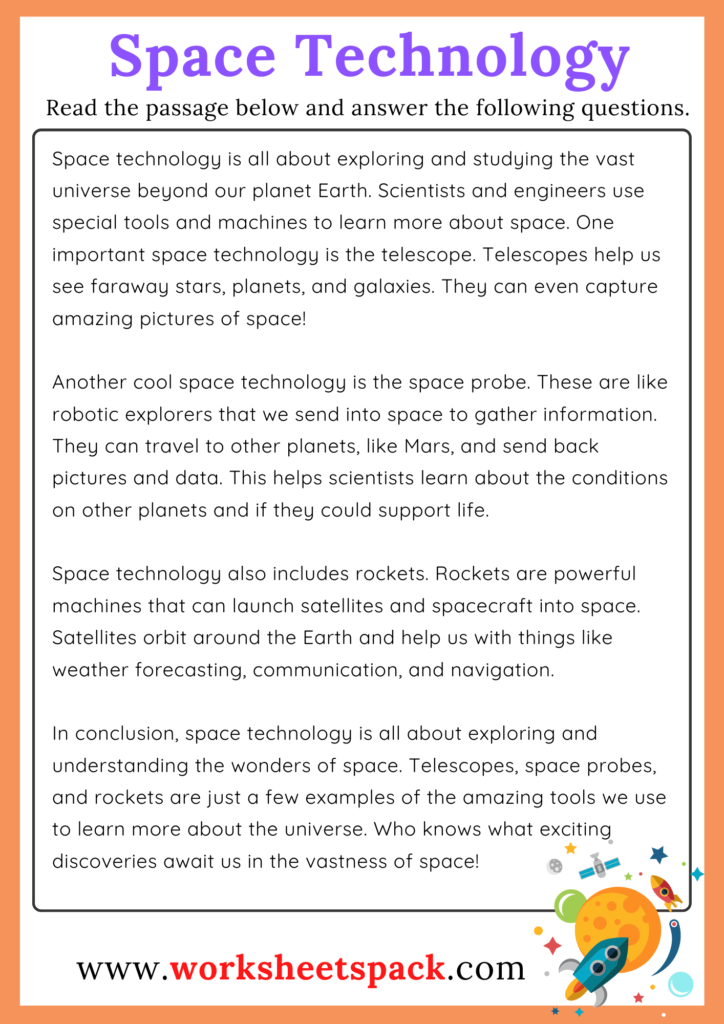 Space Technology Reading Comprehension