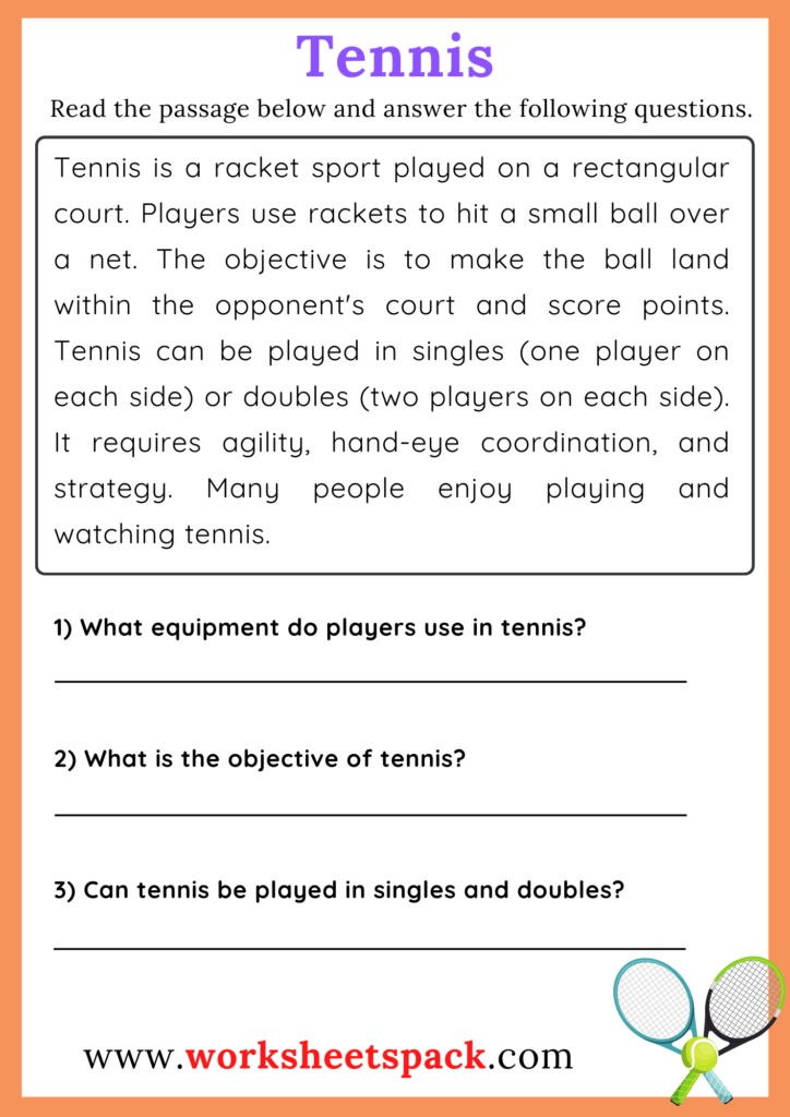 Sports Reading Comprehension Activities