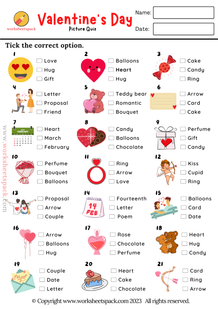 Valentine’s Day Picture Quiz