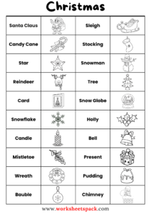 Free Christmas Flashcards for Kids - worksheetspack