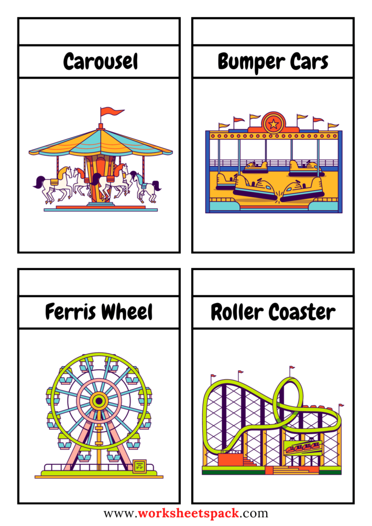 Amusement Park Flashcards Pack