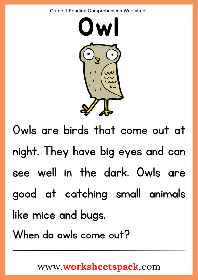 Grade 1 reading comprehension worksheets worksheetspack